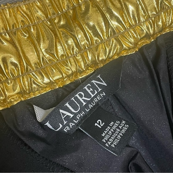 RALPH LAUREN Women's Gold Metallic Taffeta Jogger Track Pants Size 12 NWT $225 - Picture 5 of 11